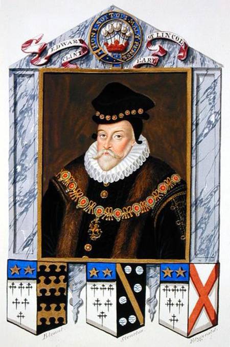Portrait of Edward Fiennes de Clinton (1512-85) 1st Earl of Lincoln from 'Memoirs of the Court of Qu od Sarah Countess of Essex