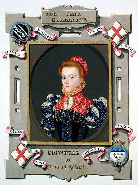 Portrait of Elizabeth Fitzgerald (c.1528-89) Countess of Lincoln from 'Memoirs of the Court of Queen od Sarah Countess of Essex