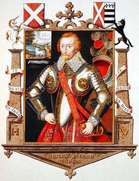 Portrait of Henry, 5th Lord Windsor (1562-1615) from 'Memoirs of the Court of Queen Elizabeth' od Sarah Countess of Essex