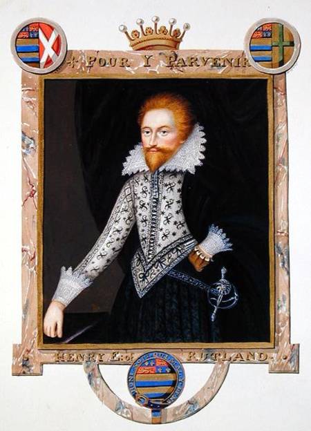 Portrait of Henry Manners (d.1563) 2nd Earl of Rutland from 'Memoirs of the Court of Queen Elizabeth od Sarah Countess of Essex
