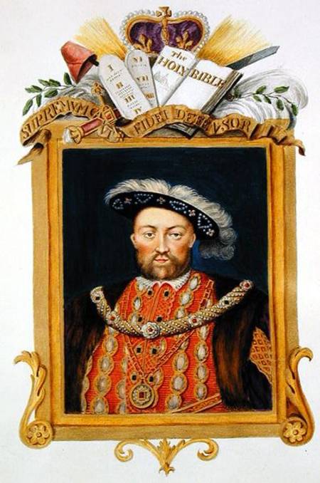 Portrait of Henry VIII (1491-1547) as Defender of the Faith from 'Memoirs of the Court of Queen Eliz od Sarah Countess of Essex