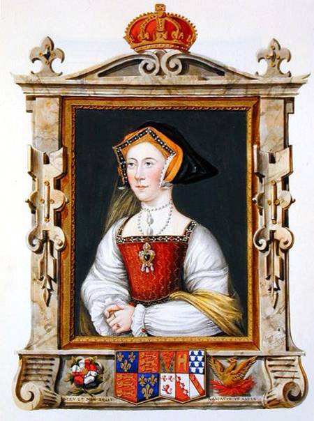 Portrait of Jane Seymour (c.1509-37) 3rd Queen of Henry VIII from 'Memoirs of the Court of Queen Eli od Sarah Countess of Essex