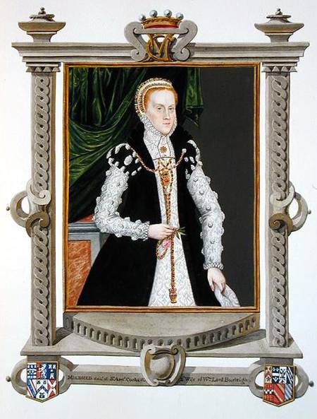 Portrait of Mildred Cooke, Lady Burghley from 'Memoirs of the Court of Queen Elizabeth' od Sarah Countess of Essex