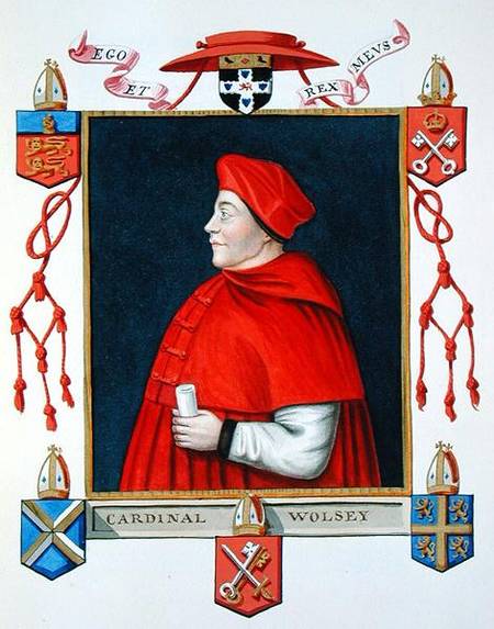 Portrait of Thomas Wolsey (c.1475-1530) Cardinal and Statesman from 'Memoirs of the Court of Queen E od Sarah Countess of Essex