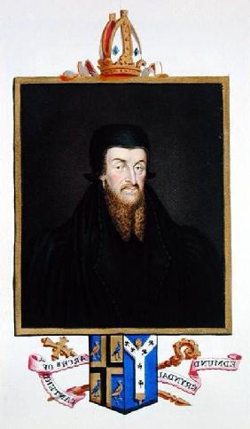 Portrait of Edmund Grindal (c.1519-83) Archbishop of Canterbury from 'Memoirs of the Court of Queen
