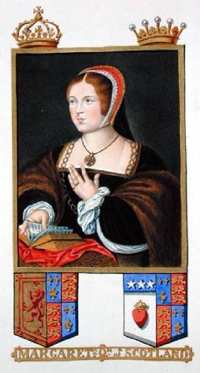 Portrait of Margaret Tudor (1489-1541) Queen of Scotland from 'Memoirs of the Court of Queen Elizabe
