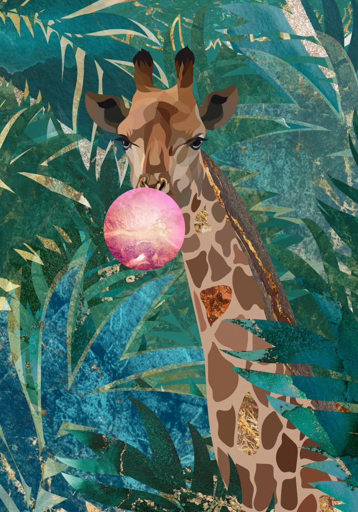 Bubblegum giraffe in the jungle od Sarah Manovski