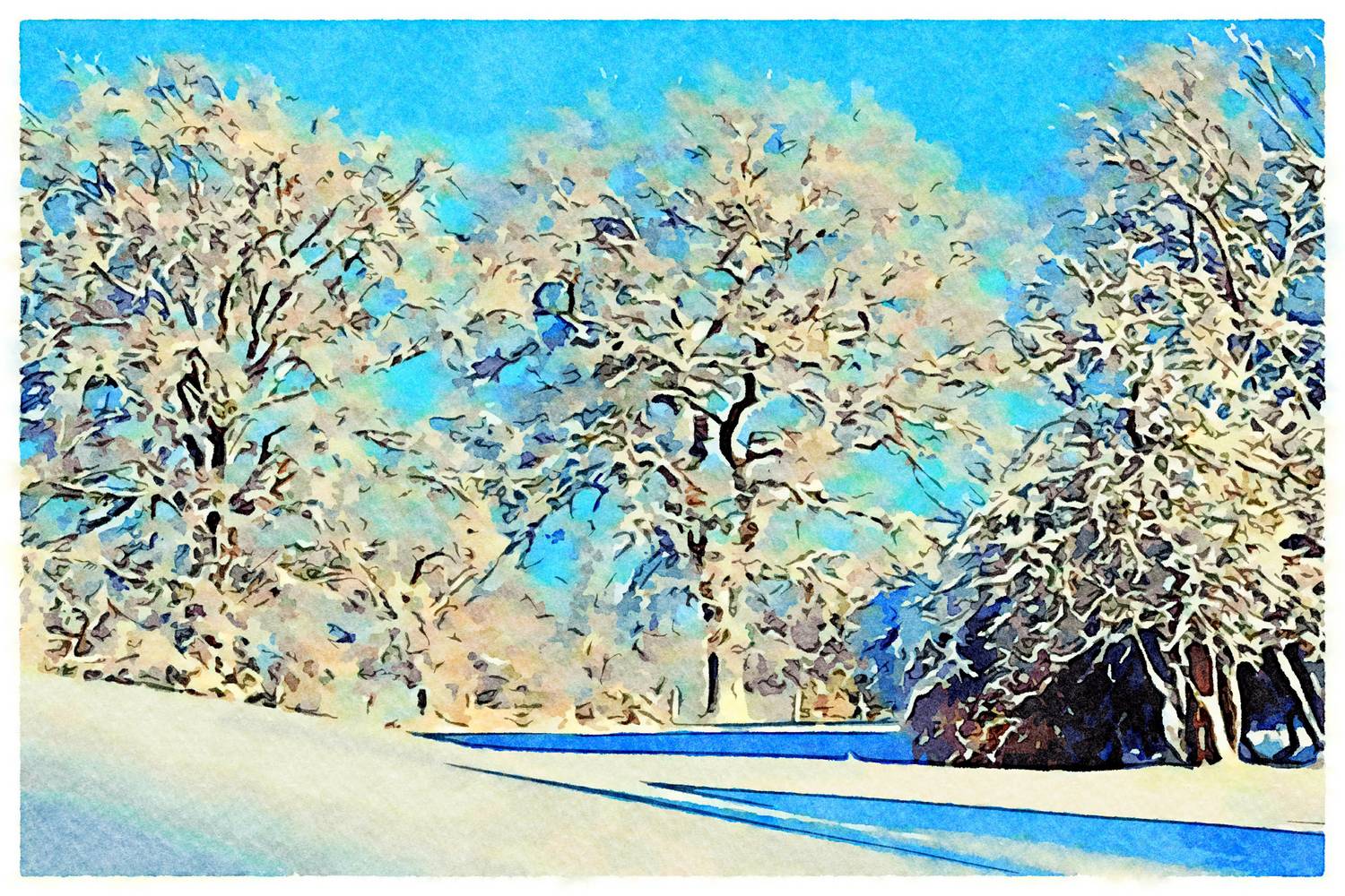 Bäume im Schnee od Saskia Ben Jemaa