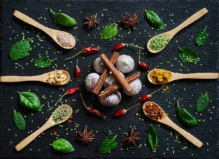 Colorful , cheerful still-life with spices.  4