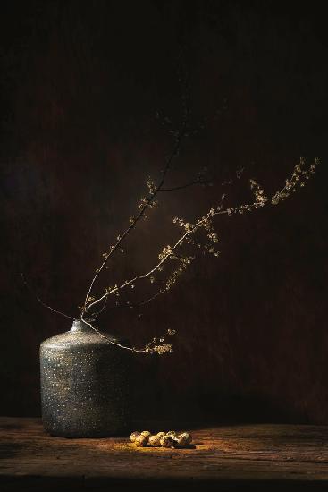 Still life with blossom and eggs