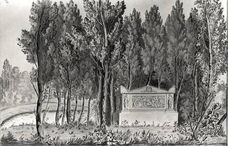 Jean-Jacques Rousseau's (1712-78) tomb at Ermenonville od Savigny