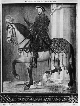 Equestrian portrait of King Francis I of France (w/c on vellum)