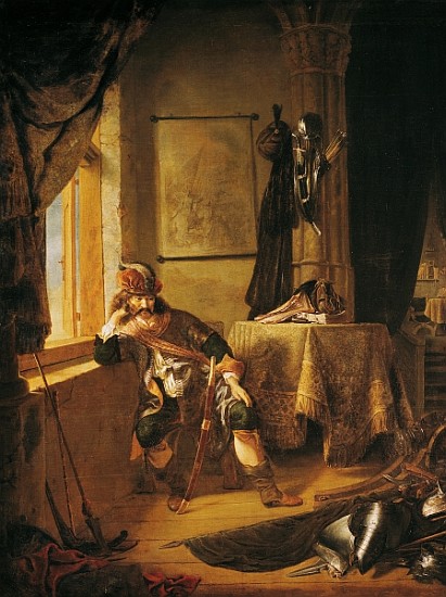 A Warrior in Thought od (school of) Rembrandt Harmensz. van Rijn