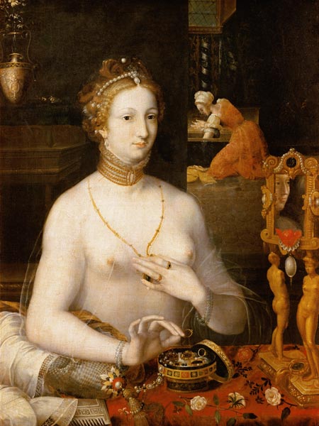 Lady at her toilet (Diane de Poitiers) od Schule von Fontainebleau