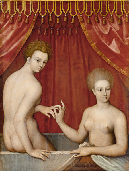 Zwei Damen im Bad. od Schule von Fontainebleau