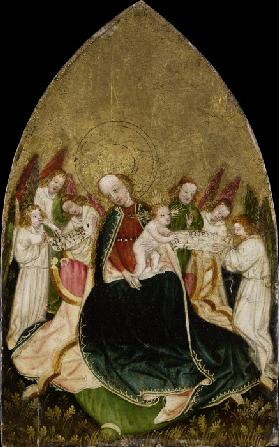 Virgin with Child Enthroned, Surrounded by Angels