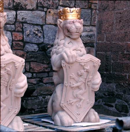 Heraldic lion, from the roof of the Great Hall od Scottish school