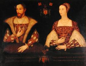 Copy of the original double portrait of Mary of Guise (1515-60) and King James V (1512-42) commissio
