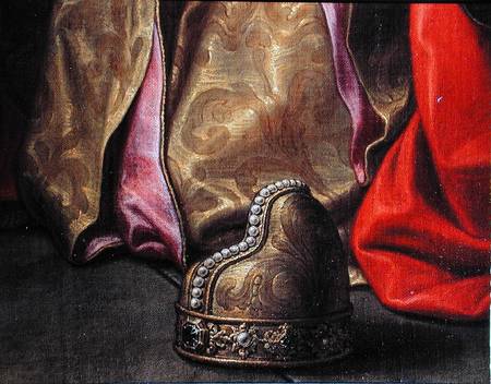 Cornu hat, detail from Venice on her Knees in front of the Virgin od Sebastiano Bombelli