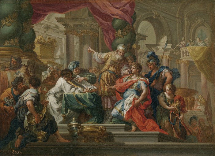 Alexander the Great in the Temple of Jerusalem od Sebastiano Conca