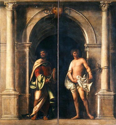 Saints Bartholomew and Sebastian, c.1508-09 (oil on canvas) od Sebastiano del Piombo