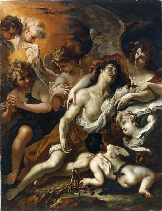 Saint Mary Magdalen surrounded by angels od Sebastiano Ricci