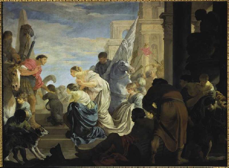 The meeting of Antonius and Cleopatra od Sébastien Bourdon