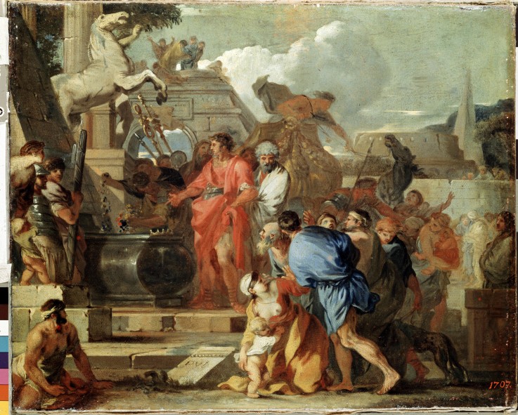 Augustus before the Tomb of Alexander the Great od Sébastien Bourdon