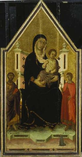 Madonna with child and the Saint Bartholomäus and Ansanus.
