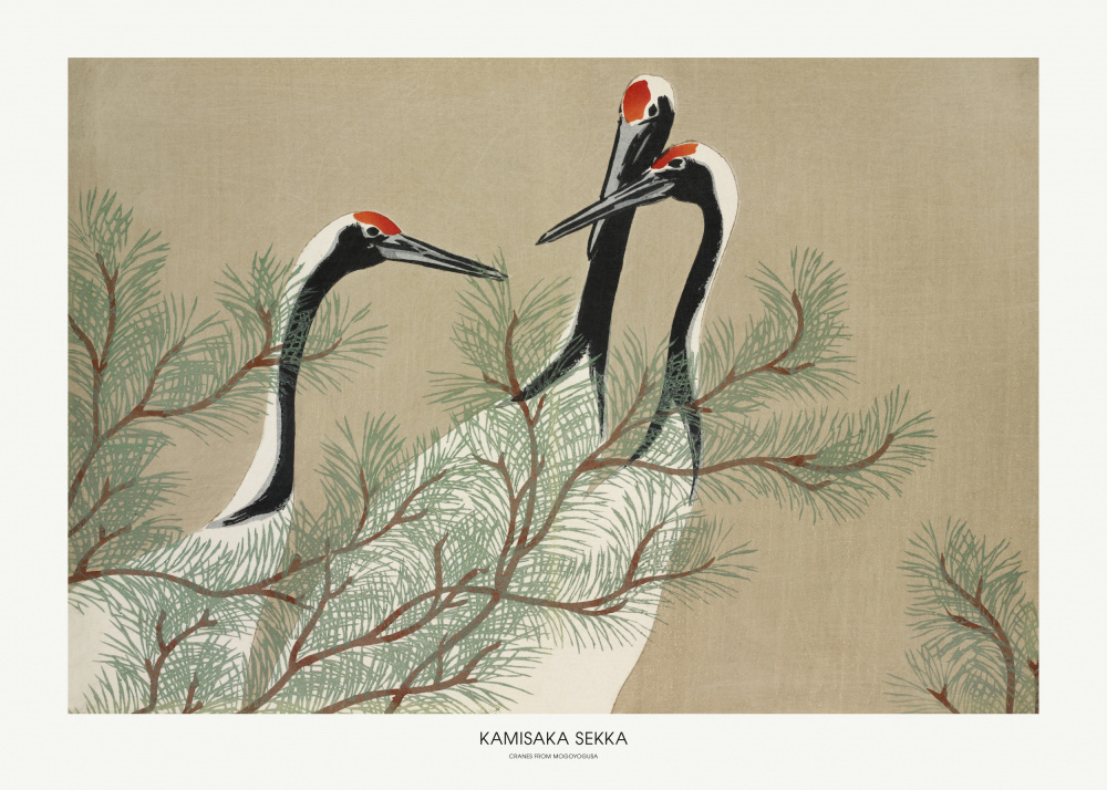 Cranes From Momoyogusa od Kamisaka Sekka