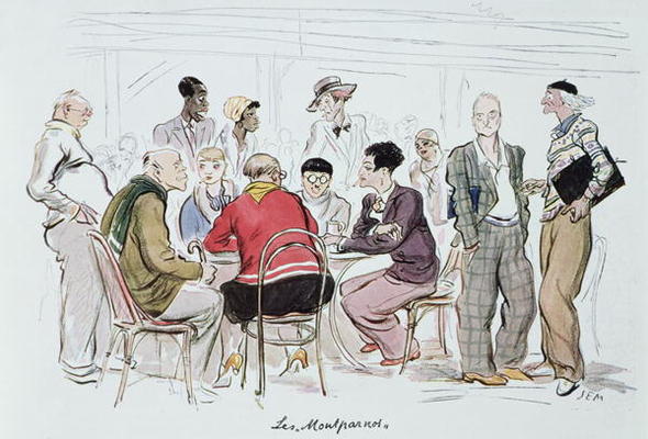 Les Montparnos, 1929 (colour litho) od Sem
