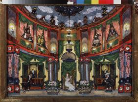 Stage design for the opera Tales of Hoffmann by J. Offenbach