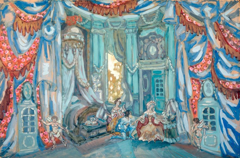 Figaros Hochzeit Bühnenbildentwurf od Sergei Jurijewitsch Sudeikin