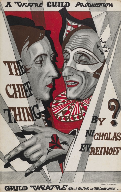 Poster for "The Chief Thing", play by Nikolai Evreinov od Sergei Jurijewitsch Sudeikin