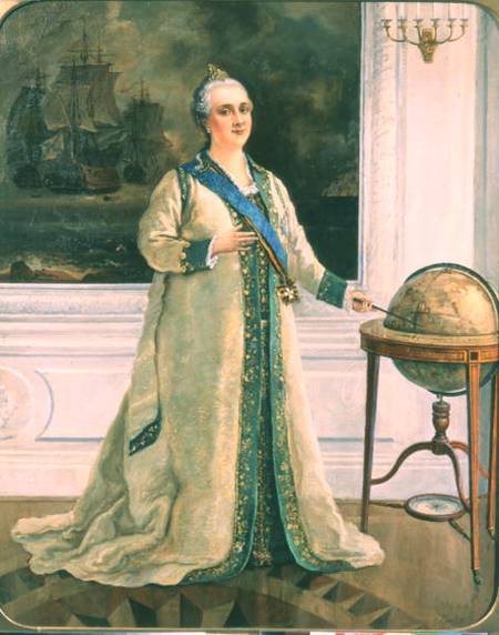 Empress Catherine II (1729-96) in naval full dress od Sergei Varlenovich Pen