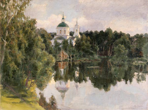 Look at a Russian cloister over the river od Sergej Dimitir Miloradowitsch