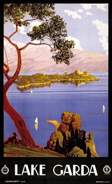 Vintage Poster for Lake Garda, Italy od Severino Trematore