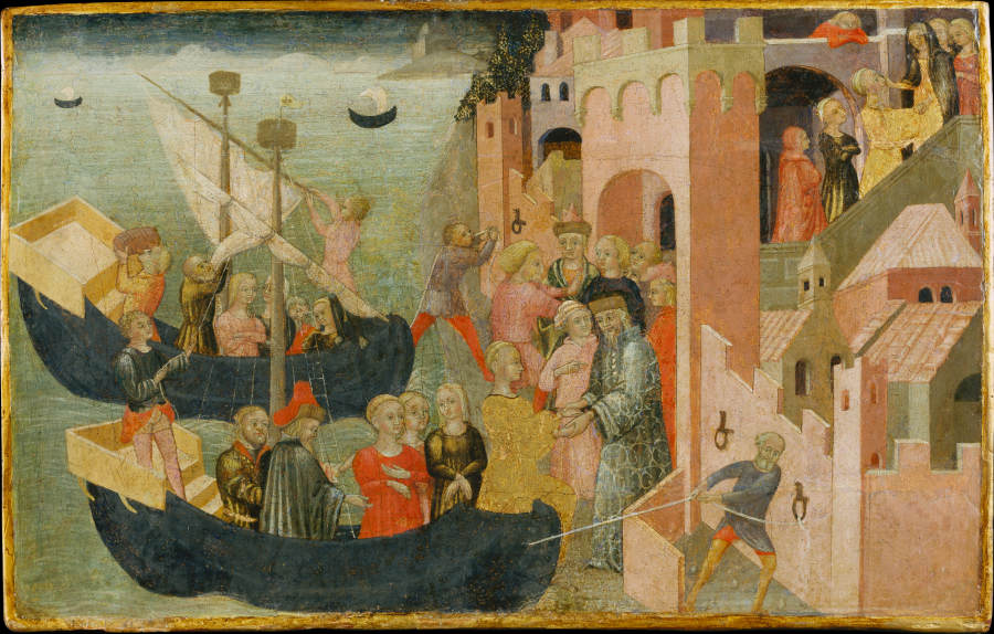 Arrival of Helen in Troy od Sieneser Meister um 1430