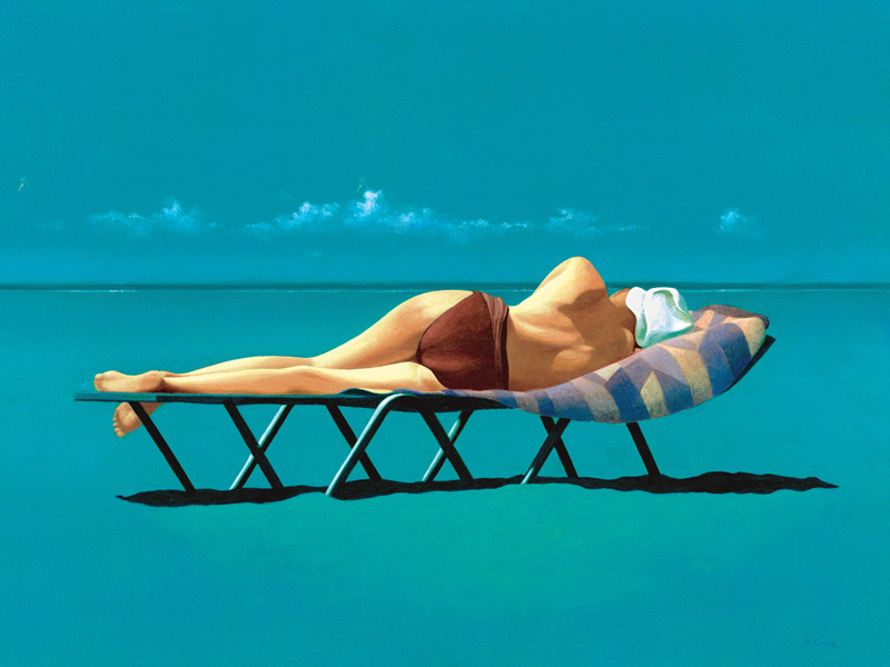 Sunbather (oil on canvas)  od Simon  Cook