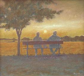 Sunset (oil on canvas) 