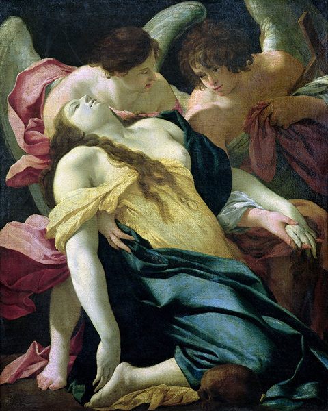 Mary Magdalene Carried by Angels od Simon Vouet