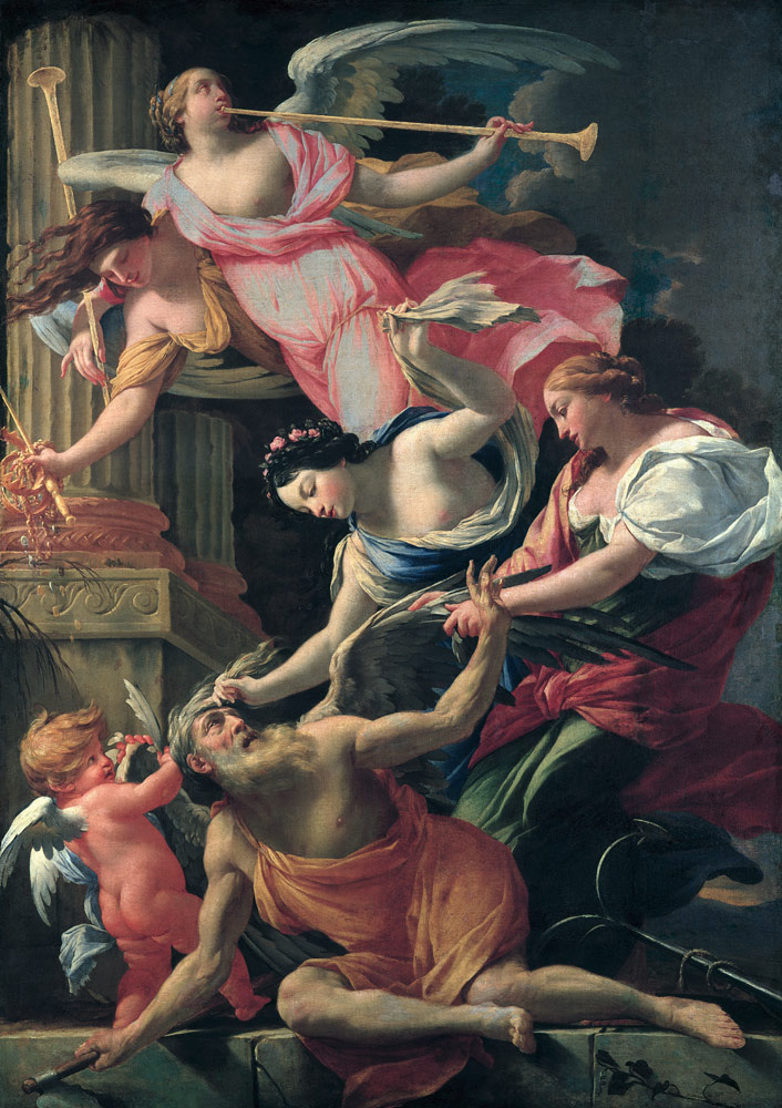 Vouet / Cupid & Venus beat Saturn c.1645 od Simon Vouet
