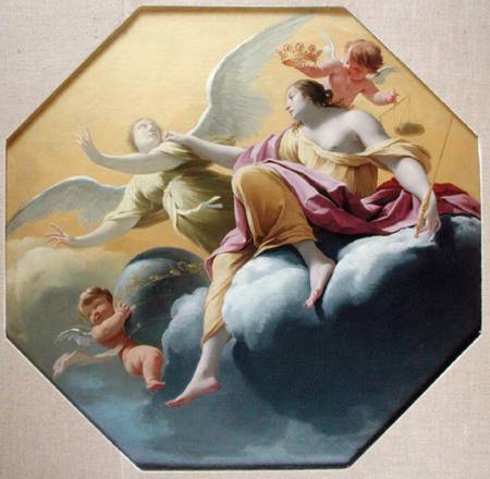 Justice, from a series of the Four Cardinal Virtues on the ceiling of the Queen's bedroom at Saint-G od Simon Vouet