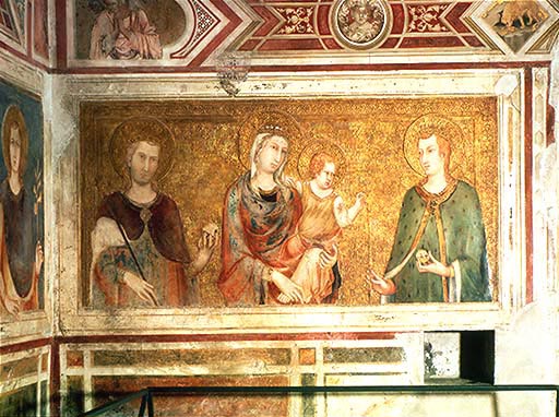 Madonna mit Kind und zwei Heiligen (aus dem Hause Anjou?) od Simone Martini