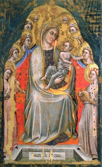 Madonna and Child Enthroned with Angels od Simone dei Crocifissi