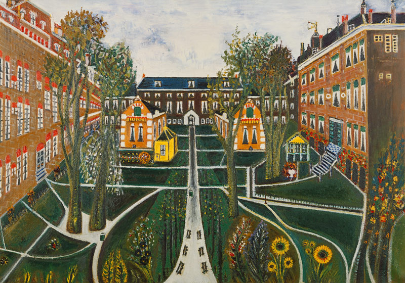 The garden of the old people's home in Amsterdam. od Sipke Cornelis Houtman