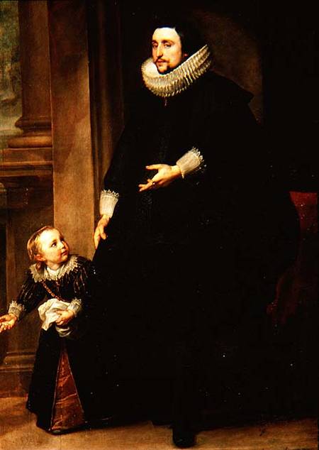 Portrait of a Nobleman and his Child or Portrait of the Brother of Rubens od Sir Anthonis van Dyck