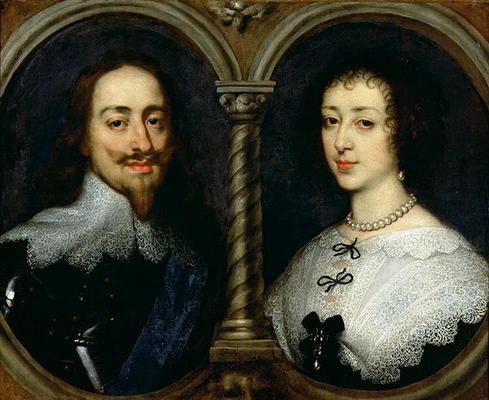 Charles I of England (1600-49) and Queen Henrietta Maria (1609-69) (oil on canvas) od Sir Anthony van Dyck