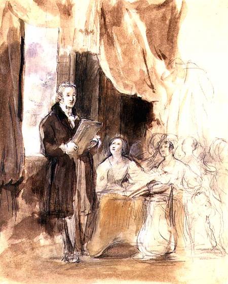 Sir Robert Peel Reading to Queen Victoria od Sir David Wilkie