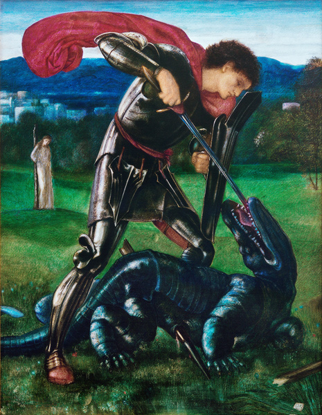 Der heilige Georg tötet den Drachen od Sir Edward Burne-Jones
